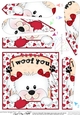 Fan Pyramage Topper - Love, Romance, Valentine- Little Bichon Frise Dog