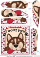 Fan Pyramage Topper - Love, Romance, Valentine- Little Husky Dog