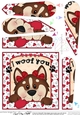 Fan Pyramage Topper - Love, Romance, Valentine- Little Husky Dog