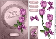 Happy Birthday - A5 Quick Card with 3d Decoupage