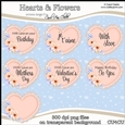 Hearts & Flowers - CU4CU Digital Clip Art Set