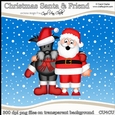 Christmas Santa & Scottie Dog - CU4CU Digital Clip Art Set