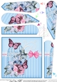 Pretty Flowers & Butterfly Birdcage Fan Pyramage Topper