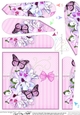 Pretty Flowers & Butterfly Birdcage Fan Pyramage Topper