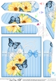 Pretty Flowers & Butterfly Birdcage Fan Pyramage Topper