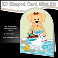 3D Shaped Card Kit - Bathtub Buddies - Little Golden Labrador Dog