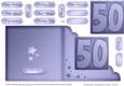 50th Metallic Age Cut and Fold Corner Card