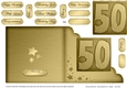 50th Metallic Age Cut and Fold Corner Card
