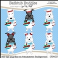 Cute Dogs -  Bathtub Buddies - CU4CU Digital Clip Art Set