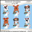 Cute Dogs -  Bathtub Buddies - CU4CU Digital Clip Art Set