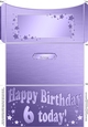 6th Birthday Metallic Age Money or Gift Wallet Card