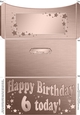 6th Birthday Metallic Age Money or Gift Wallet Card