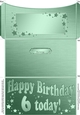 6th Birthday Metallic Age Money or Gift Wallet Card