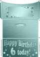 6th Birthday Metallic Age Money or Gift Wallet Card