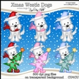 Christmas Jock & Jess Westie Dog - CU4CU Digital Clip Art Set