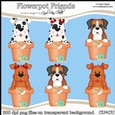 Cute Flowerpot Friends - CU4CU Digital Clip Art Set