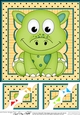8 x 8 Cute Little Dinosaur Scalloped Corner Topper