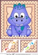 8 x 8 Cute Little Dinosaur Scalloped Corner Topper