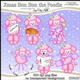 Christmas Bon Bon the Poodle Dog - CU4CU Digital Clip Art Set