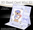 3D Easel Card Mini Kit - Cute Little Austin Bear