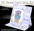 3D Easel Card Mini Kit - Cute Little Austin Bear
