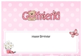 Large DL Happy Birthday GIRLFRIEND insert with Livvy Bear