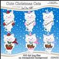 Cute Christmas Cats - CU4CU Digital Clip Art Set