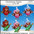 Christmas Robin - CU4CU Digital Clip Art Set