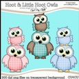 Hoot & Little Hoot Owls - CU4CU Digital Clip Art Set