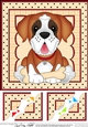8 x 8 Cute Little St Bernard Dog Dog Scalloped Corner Topper