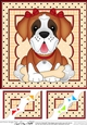 8 x 8 Cute Little St Bernard Dog Dog Scalloped Corner Topper