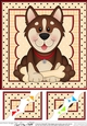 8 x 8 Cute Little Husky Dog Scalloped Corner Topper