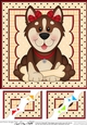 8 x 8 Cute Little Husky Dog Scalloped Corner Topper