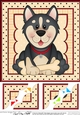 8 x 8 Cute Little Husky Dog Scalloped Corner Topper