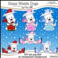 Christmas Jock & Jess Westie Dog - CU4CU Digital Clip Art Set