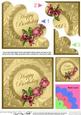 Roses and Metallic Lace Shell Edged Corner Side Stacker