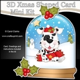 3D Shaped Christmas Snow Globe Card Kit - Cute Little Spotty Dog