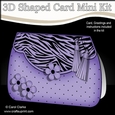 3D Shaped Card Kit - Zebra Print & Spots Fold Over Clutch Bag