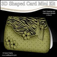 3D Shaped Card Kit - Zebra Print & Spots Fold Over Clutch Bag