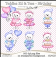 Teddies Ed & Tess - Flowers - CU4CU Digital Clip Art Set
