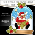 3D Shaped Christmas Snow Globe Card Kit - Rudolph has a Christmas Tree