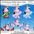 Christmas Milly Moo Cow - CU4CU Digital Clip Art Set