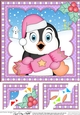 Christmas Penguin 8 x 8 Scalloped Corner Topper