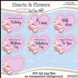 Hearts & Flowers - CU4CU Digital Clip Art Set
