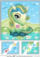 8 x 8 Cute Little Pony Scalloped Corner Topper