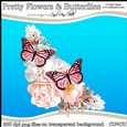 Pretty Flowers & Butterflies - CU4CU Digital Clip Art Set