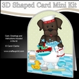 3D Shaped Card Kit - Bathtub Buddies - Little Chocolate Labrador Dog