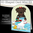 3D Shaped Card Kit - Bathtub Buddies - Little Chocolate Labrador Dog