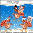 Percy Turkey - CU4CU Digital Clip Art Set