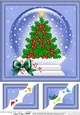 Christmas Holly Tree - 8 x 8 Scalloped Corner Topper